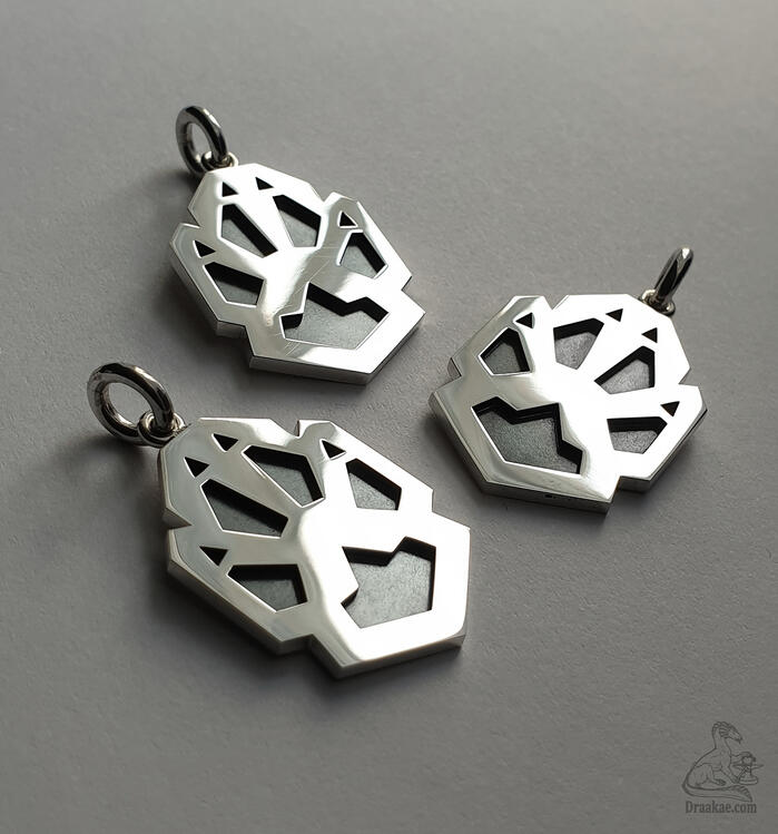 925 silver, oxidized prints