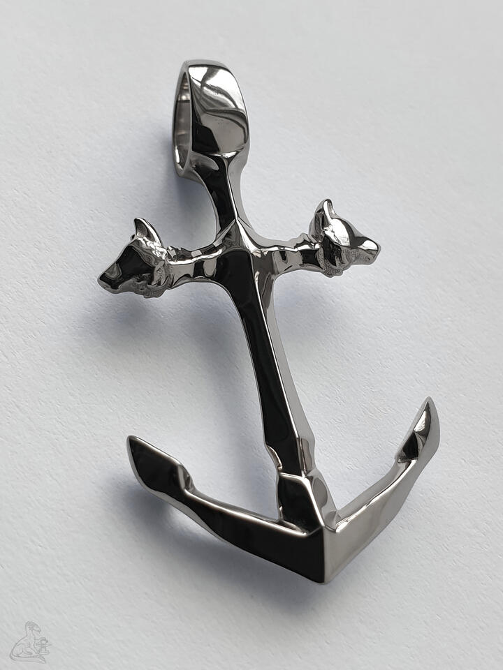 Cast 18k White gold Wrist Anchor